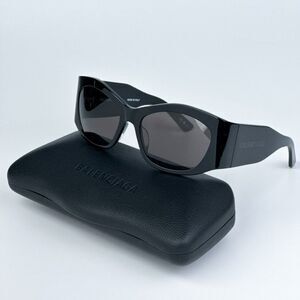 NEW Balenciaga BB0329S 003 Black Grey Geometric Unisex Sunglasses BB 0329S